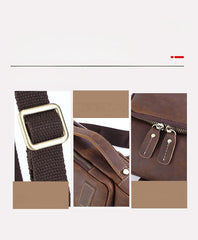 Brown Leather Sling Bag For Men