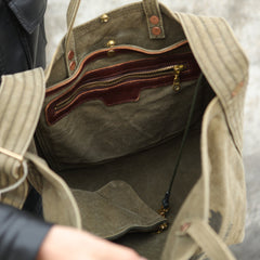 Army Green Tote Handbag Canvas Tote Bag Green Distressed Canvas Tote Shoulder Bag - Feltify