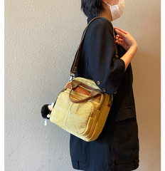 Green Canvas Convertible Crossbody Bag Canvas Handbag Canvas Convertible Backpack Shoulder Bag - Feltify