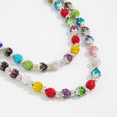 Colorful Diamond Womens Double Wallet Chain Ball Wallet Chain - iChainWallets