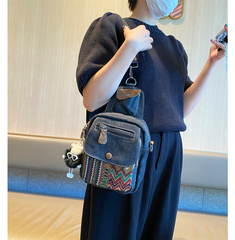 Canvas Embroidery Boho Crossbody Bag Womens Boho Sling Bag Canvas Crossbody Backpack - Feltify