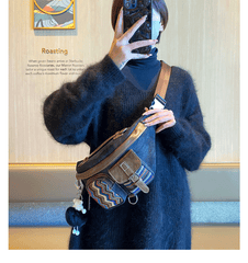 Canvas Boho Sling Bag Womens Crossbody Backpack Canvas Boho Embroidery Waist Bag - Feltify