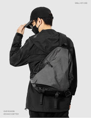 sling packs for hiking​ Black Travel Large Sling Bag For Big Men Cool Nylon Large Hiking Sling Bag For Big Men