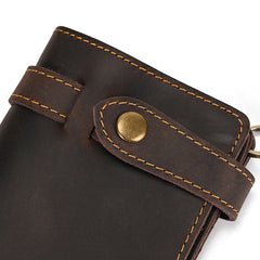 Biker Chain Wallet with Briaded Leather Wallet Chain - iwalletsmen