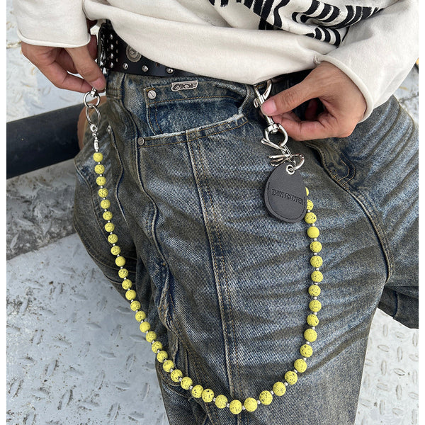 Yellow Ball Wallet Chain Ball Pants Chain - Back View