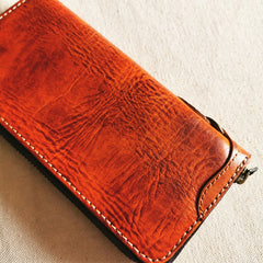 chain wallets for men​ Leather Biker Wallet Leather Biker Chain Wallet Mens Vintage Biker Long Zip Wallet for Men