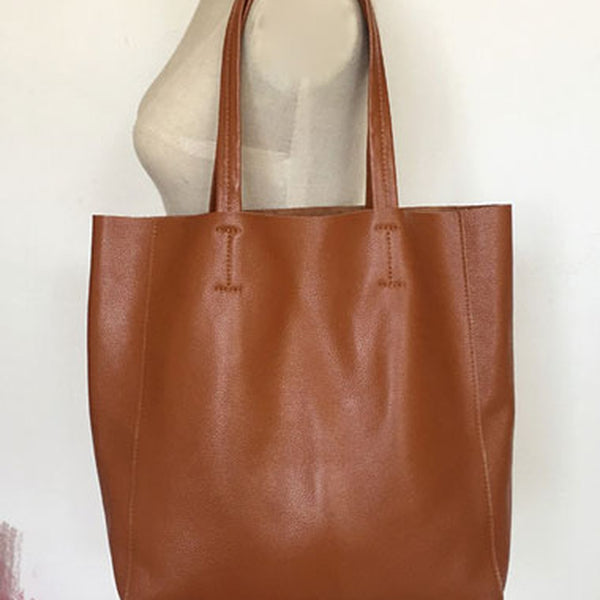 Handmade Vintage Leather Oversize Tote Bag Shoulder Bag Handbag For Women