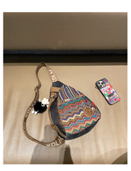 Womens Boho Sling Bag Canvas Embroidery Sling Backpack Canvas Crossbody Backpack - Feltify