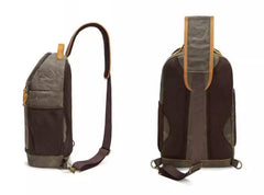 Sling Bag for Big Man - Waxed Canvas Large Sling Backpack - Large Canvas Sling Bag