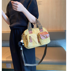 Green Canvas Women's Handbags Canvas Leather Handbags Shoulder Bag Crossbody Bag - Feltify