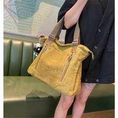 Canvas Large Shoulder Bag Canvas Handbag Green Canvas Crossbody Bag - Feltify