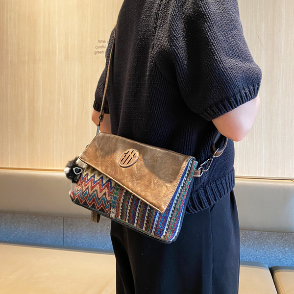 Bohemian Denim Clutch Purse Denim Shoulder Bag Convertible Embroidery Jean Bag - Feltify