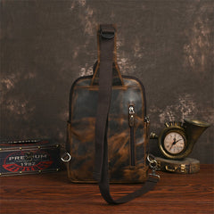 Leather Large Sling Backpack - Crossbody View