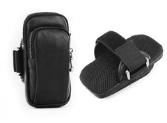 Brown Leather Cell Phone HOLSTER Arm Pouches for Men Arm Bags Arm HOLSTER For Men