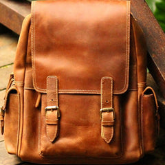 Cool Leather Mens Backpack Travel Backpack Vintage School Backpacks for men