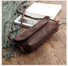 Cute Coffee Leather Small Crossbody bag for Women Leather Small Shoulder Bag for Women