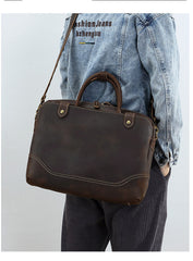 15 Inch Leather Laptop Bag for Men 