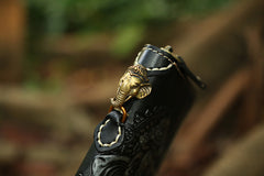Handmade leather Geneisha biker wallet clutch zip long wallet black leather men phone - EverHandmade
