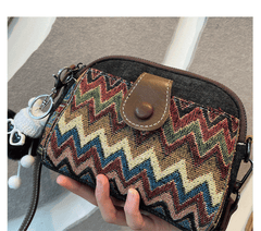 Bohemian Canvas Small Shoulder Bag Canvas Boho Embroidery Canvas Crossbody Bag - Feltify