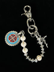 Long Ball Wallet Chains for Women White Ball Wallet Chain Beaded Wallet Chain