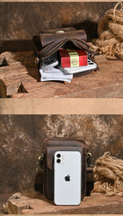 cell phone bags and purses Leather Cell Phone Holster Belt Pouch Cell Phone Purse Crossbody Leather Belt Bag for Men