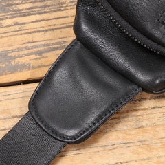 Black Crossbody Leather Sling Bag Leather Sling Crossbody Bag - iwalletsmen