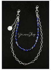 Womens White Stone Wallet Chain Double Wallet Chain - iChainWallets