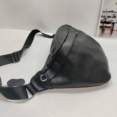 Large Leather Sling Bag for Big Guys - Top Handle