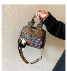 Canvas Small Boho Handbag Small Boho Crossbody Bag Embroidery Boho Shoulder Bag - Feltify