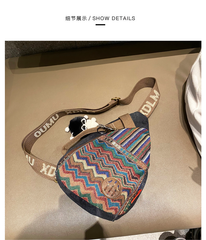 Womens Boho Sling Bag Canvas Embroidery Sling Backpack Canvas Crossbody Backpack - Feltify