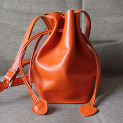 Genuine Leather Bucket Bag Shoulder Bag Crossbody Bag Handbag Purse For Women