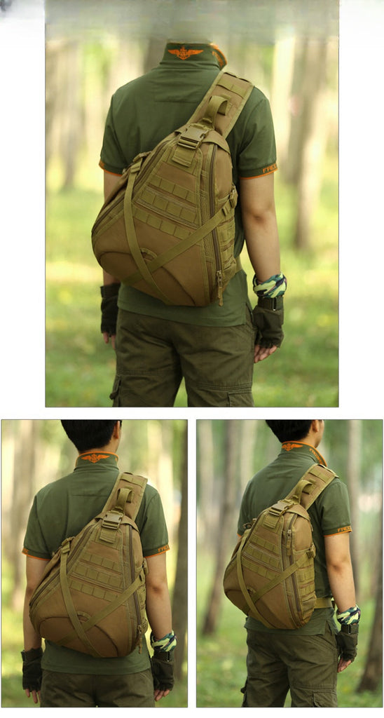 Large Tactical Sling Bag For Men Nylon Military Backpack Desert