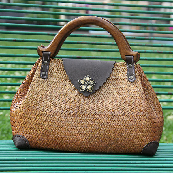 Black Vintage Leather Ladies Satchel Handbag Brown Shoulder Bag Purse for Women