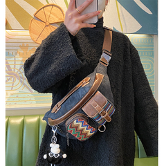 Canvas Boho Sling Bag Womens Crossbody Backpack Canvas Boho Embroidery Waist Bag - Feltify