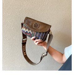 Small Bohemian Shoulder Bag Waist Bag Canvas Boho style Bags Embroidery Canvas Boho Crossbody Bag - Feltify