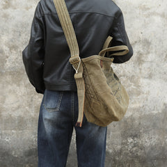 Army Green Tote Handbag Canvas Tote Bag Green Distressed Canvas Tote Shoulder Bag - Feltify