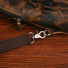 Large Leather Sling Bag for Big Guys - Leather Texture