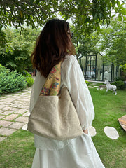 Womens Cotton&Linen Tote Handbags Women Handmade China Unique Tote Bags for Women