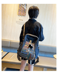 Boho Embroidery Large Canvas Backpack Bohemian Embroidery Canvas Backpack - Feltify