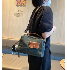 Canvas Convertible Crossbody Bag Handbag With outside Pocket Green Canvas Convertible Backpack Shoulder Bag - Feltify