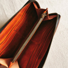 Leather Biker Wallet Leather Biker Chain Wallet Mens Vintage Biker Long Zip Wallet for Men chain wallet biker​