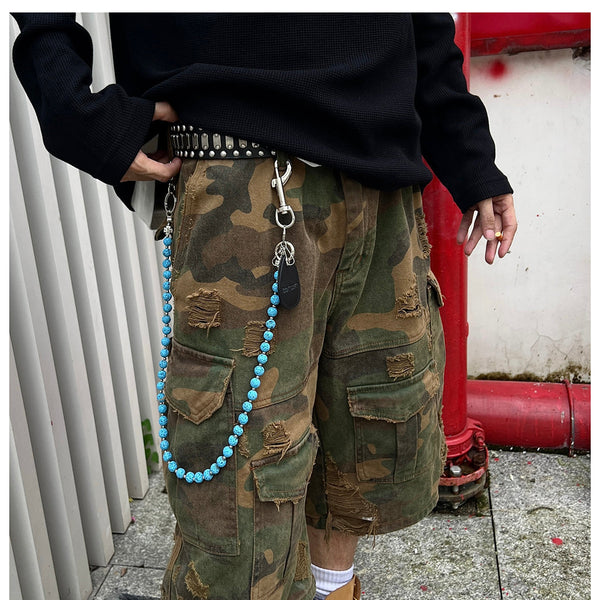 Blue Ball Wallet Chain Ball Pants Chain - Back View