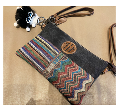 Boho Clutch Bag Canvas Small Shoulder Bag Clutch Embroidery Canvas Small Boho Crossbody Bag - Feltify