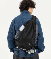 Black Travel Large Sling Bag For Big Men