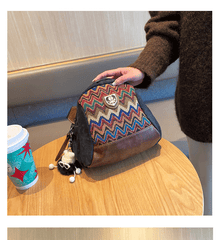 Boho Canvas Small Shell Shoulder Bag Embroidery Canvas Small Boho Crossbody Bag - Feltify