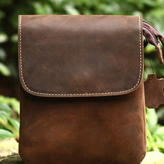 Genuine Leather Mens Cool Messenger Bag iPad Bag Chest Bag Bike Bag Cycling Evelope Cluth Bag For Men