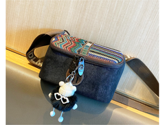 Embroidery Canvas Small Shoulder Bag Boho Waist Bag Boho Crossbody Bag - Feltify