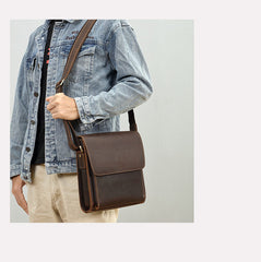 Leather Vertical Crossbody Bag - iwalletsmen
