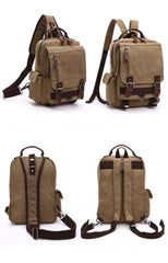 Blue Sling Bag for Big Man –  Convertible Canvas Large Sling Backpack – Large Canvas Sling Bag for Big Guys