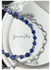 Womens White Stone Wallet Chain Double Wallet Chain - iChainWallets